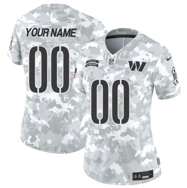 Women%27s Washington Commanders Active Player Custom 2024 F.U.S.E Arctic Camo Salute To Service(Run Small)